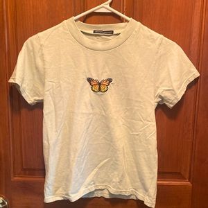 Brandy Melville Buttery Embroidered Tee